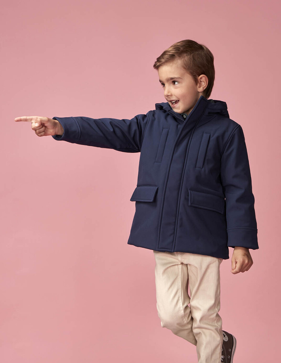 Abrigo Tecnico Con Capucha - Marino 