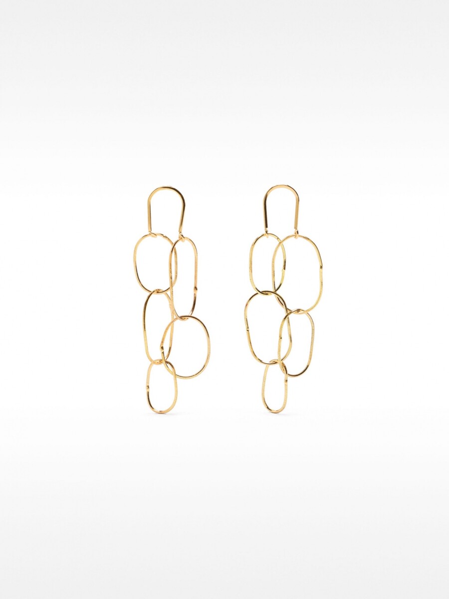 Pendientes Largos Con Aros Entrecruzados dorado