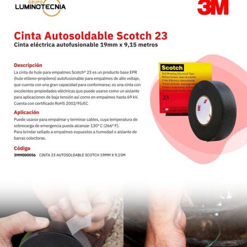 CINTA AUTOVULCANIZANTE SCOTCH23 19MM X 9M - 3M CINTA AUTOVULCANIZANTE SCOTCH23 19MM X 9M - 3M