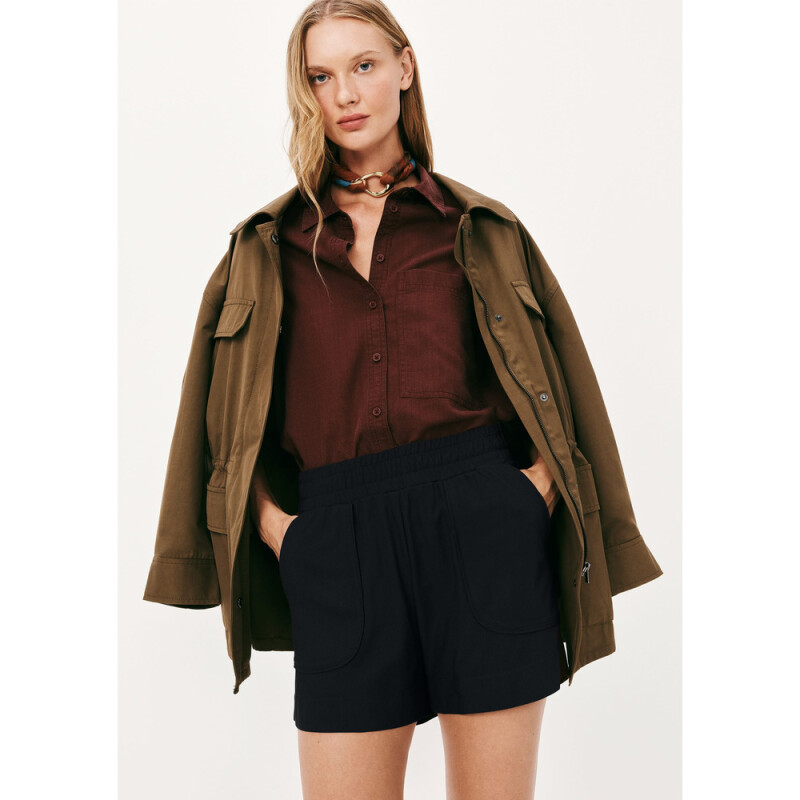 SHORTS FEM PRETO ESCURO