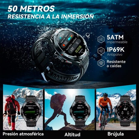 Cubot - Smartwatch GT1 - 5 Atm. IP69K. Mil-std. 1,43'' Amoled. Bluetooth. Llamadas Bluetooth. Gps. 4 001