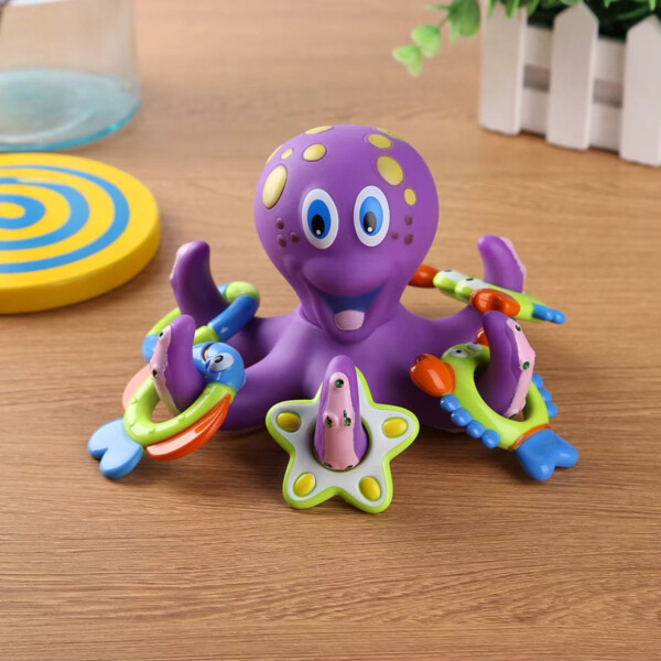 Juguete Pulpo Flotador Baño Agua Playa Piscina Infantil Bebe Variante Color Violeta