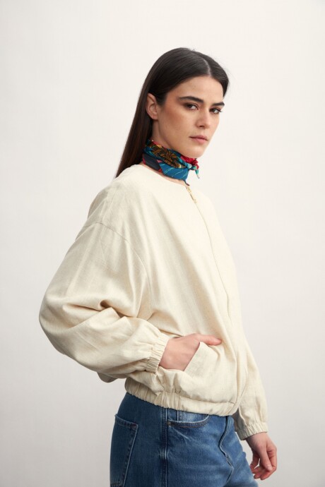 Chaqueta Bomber Beige