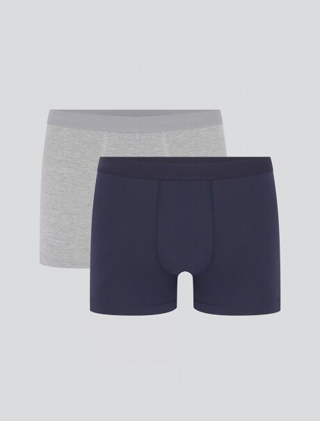 KIT CON 2 CALZONCILLOS BOXER LARGOS AZUL