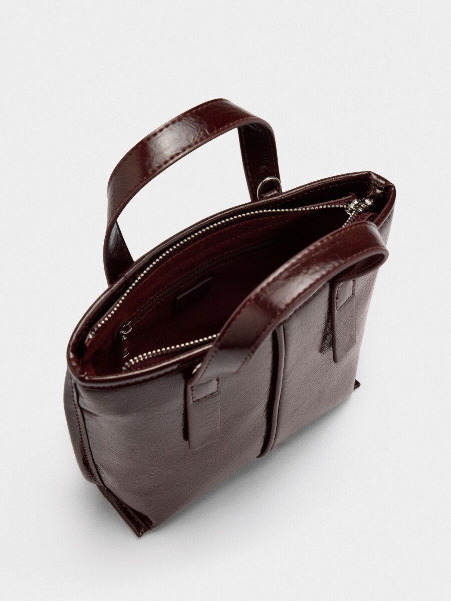 Bolso Tote Con Bandolera burdeos
