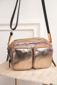 Cartera Combinada Metalizada Oro Viejo