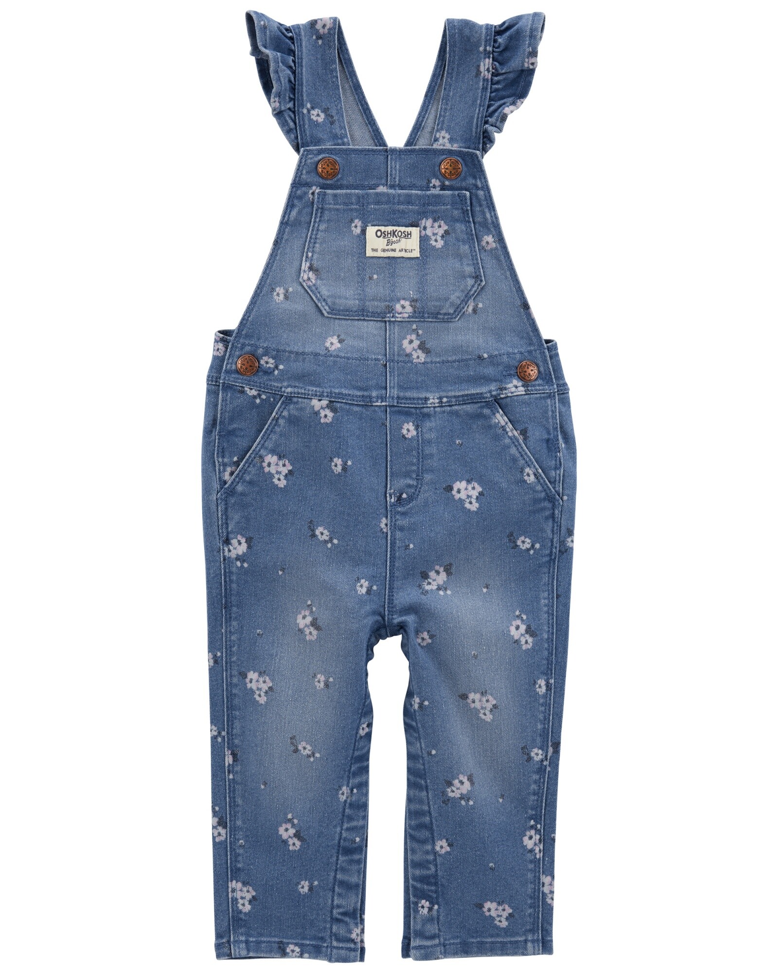 Enterito jean, diseño floral. Talles 3-24M Sin color