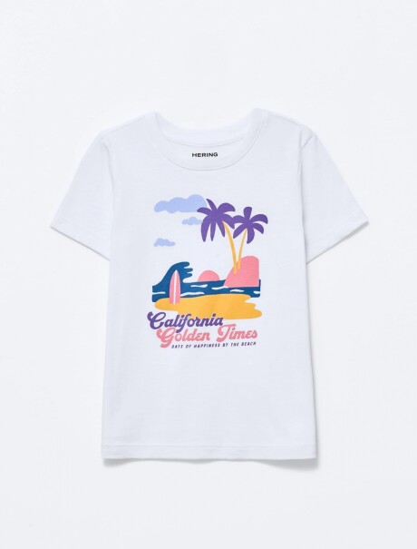 CAMISETA DE NIÑA MANGA CORTA ESTAMPADA BLUSA MM FEM