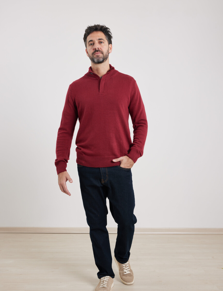 470416 SWEATER HARRY Rojo Oscuro