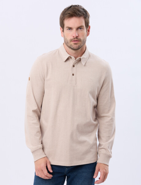 REMERA POLO JERSEY Beige