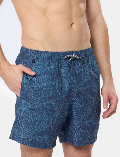 SHORT DE BAÑO ESTAMPADO Azul
