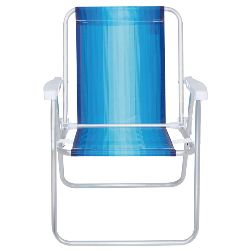 Silla Alta Aluminio Clásica A Rayas AZUL