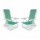 Kit 2 Reposeras Reclinables 8 Posiciones Acero Mor Sannet Verde