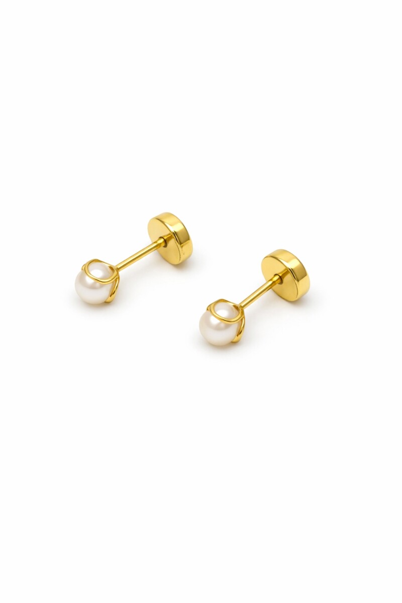 Abridores en Oro 18 K Y Perlas Con Engarce 3 Aritos 