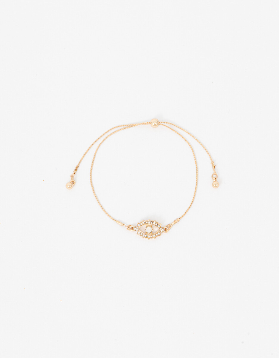 Pulsera Flexible Con Dije Ojito Strass 