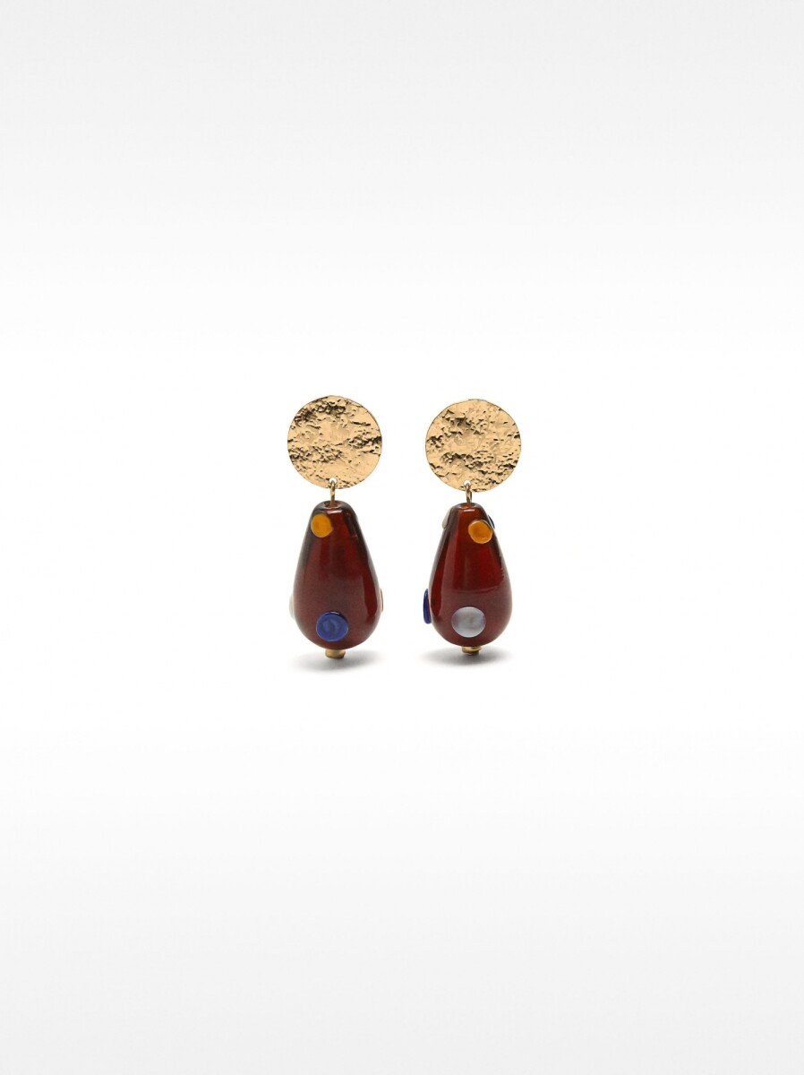 Pendientes Largos Con Vidrio - multicolor 