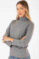 Polera algodón elastano Gris melange