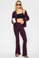 Leggings Flare Cloud Jersey Foldover Mujer Oxblood Heather