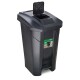 Tarro de residuos con ruedas y pedal 120 lts NEGRO