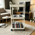 Organizador De Baño/cocina De Metal Con Ruedas 3 Estantes Blanco