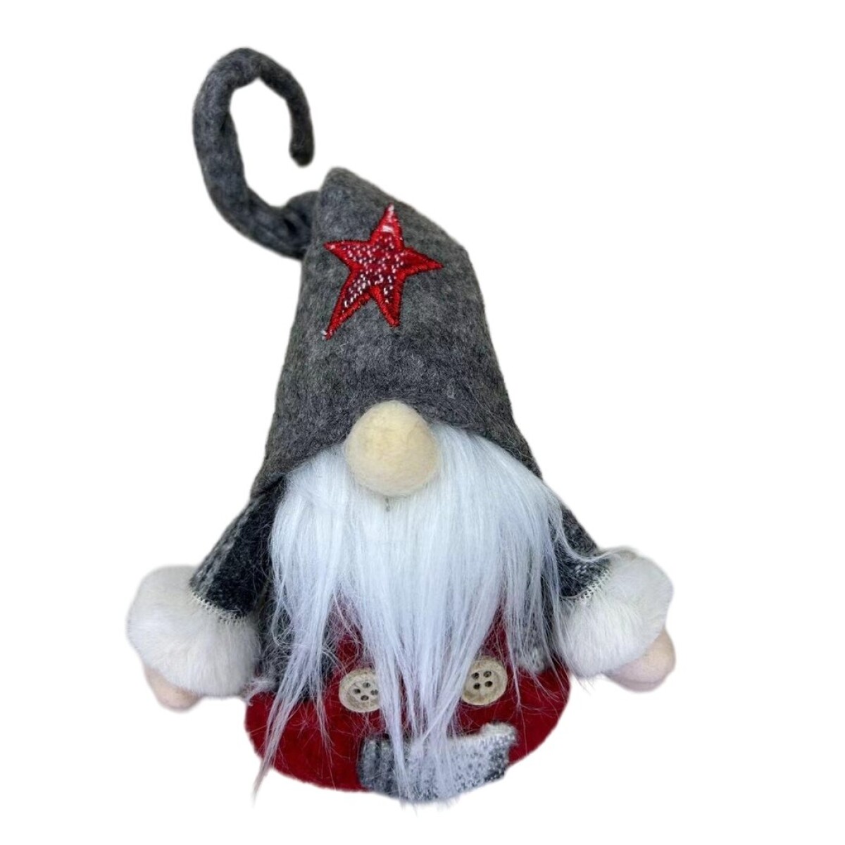 MUÑECO PAPA NOEL NAVIDAD CHICO 20CM GRIS/ROJO 