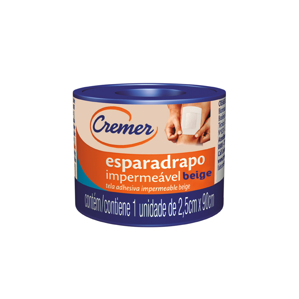 TELA ADHESIVA BEIGE 2,5CM X 0,9 1 UNID. 