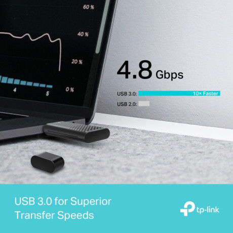 Tp-link - Adaptador de Red. Archer TX20U. Velocidad 1800 Mbps. USB 3.0. Doble Banda. Color Negro. 001