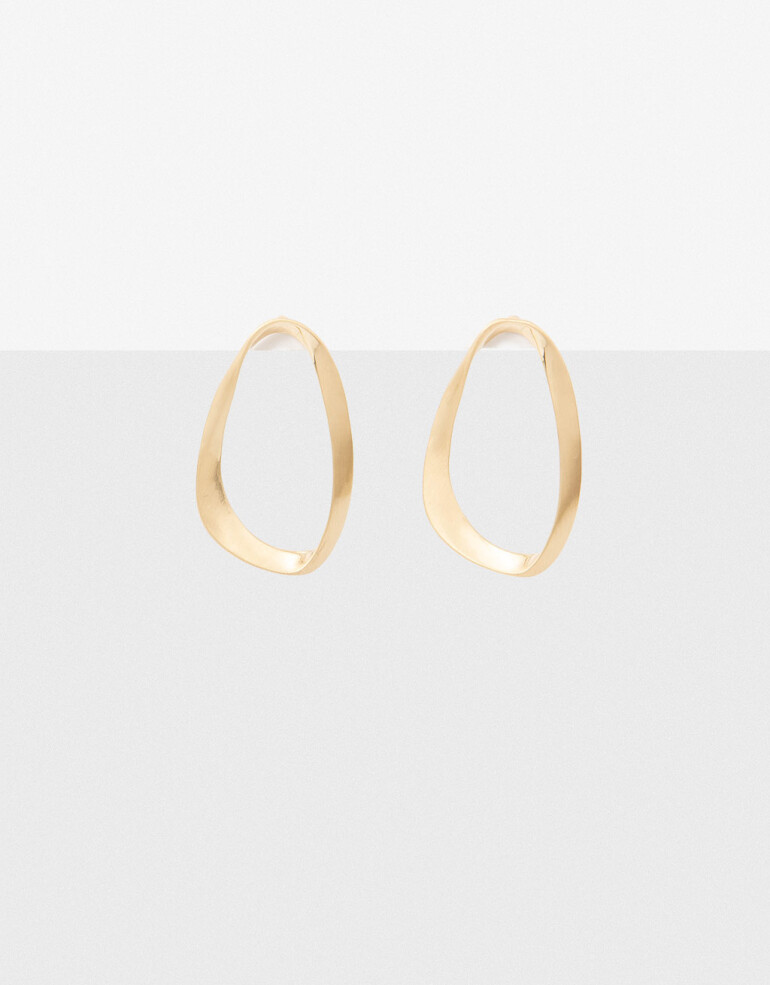 Aros Colgantes Largos Metal Aros Colgantes Ovalados - Dorado