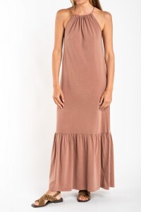 Vestido Algodon Lavado Gris Oscuro