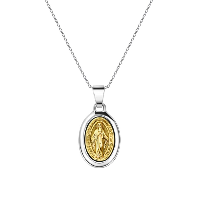 Dije Virgen Milagrosa - Plata 925 y oro - CP4650 sinpiedra