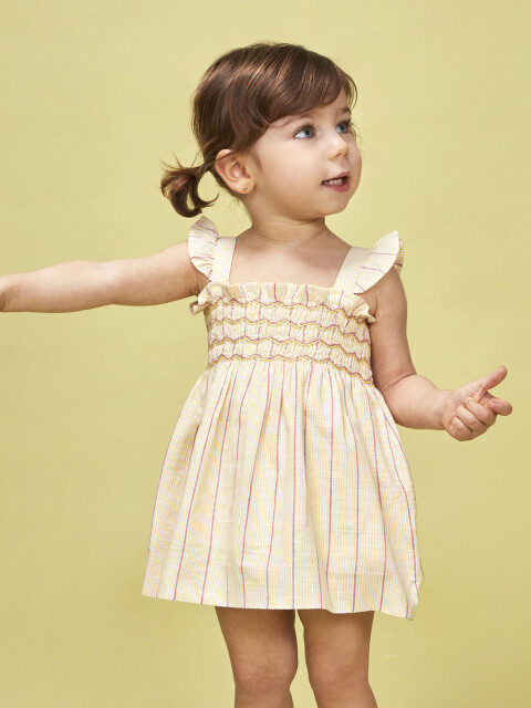 Vestido De Rayas Blanco