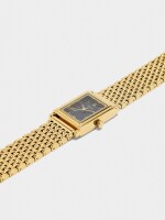 Reloj Rectangular Con Brazalete Metálico dorado