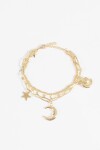 Pulsera acero estrella y luna dorado