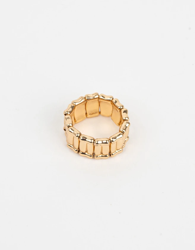 Anillos Medianos y Grandes De metal Anillo Con Elástico - Dorado