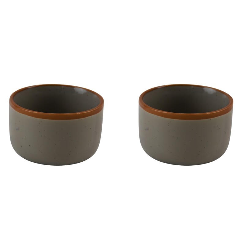 Set x2 Ramequin cerámica 9x5,5 cm GRIS