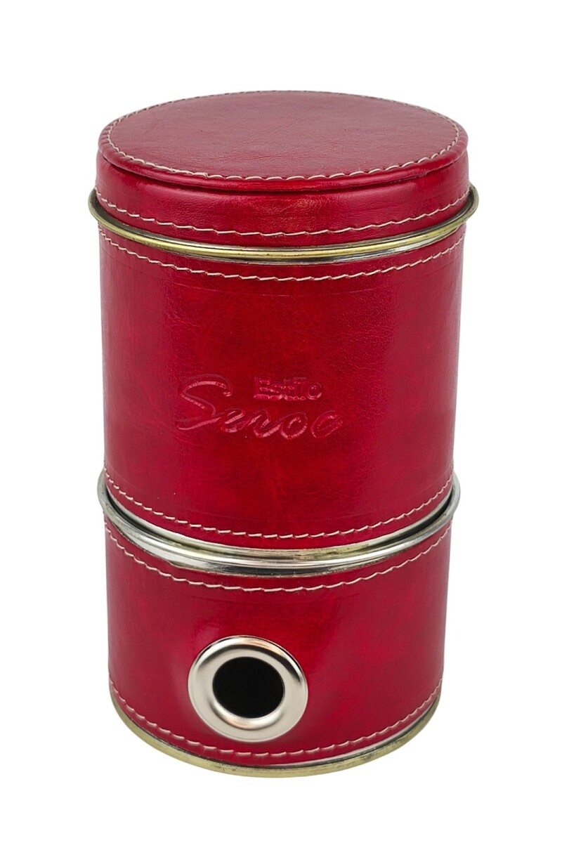 Yerbera forrada con dispensador Rojo