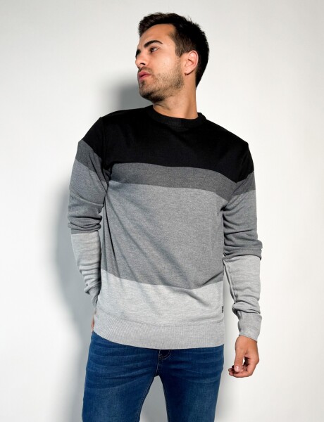 Sweater rayado tejido Pedro Gris