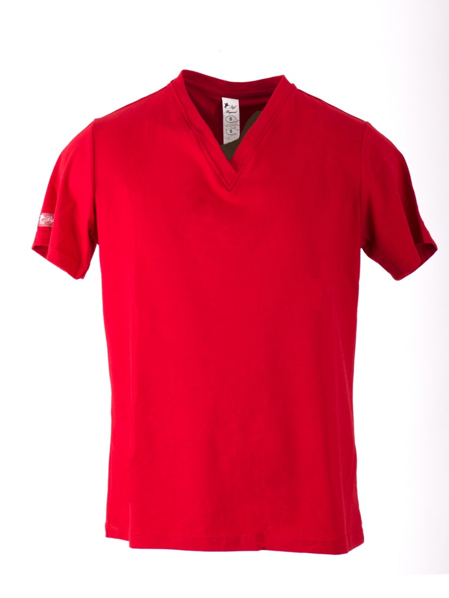 Remera escote V Caballero - Rojo 