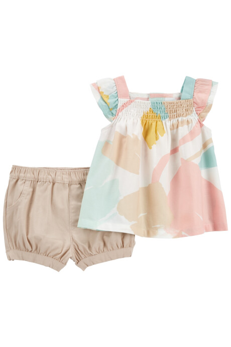 Set dos piezas short y musculosa de sarga colores pastel Set dos piezas short y musculosa de sarga colores pastel