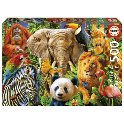 Puzzle Rompecabeza Educa Collage Animales Salvajes 500 Pieza Puzzle Rompecabeza Educa Collage Animales Salvajes 500 Pieza