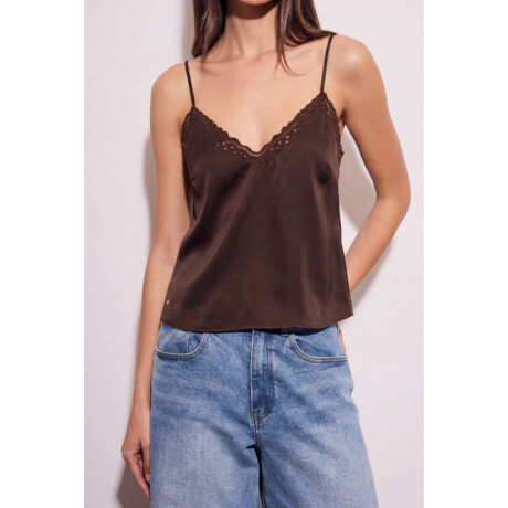 Blusa Saten Chocolate