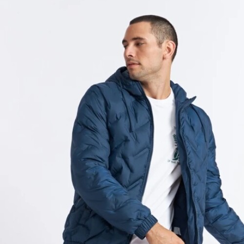 Campera Hombre C/Capucha Nylon Bantu Kristo Belga Azul