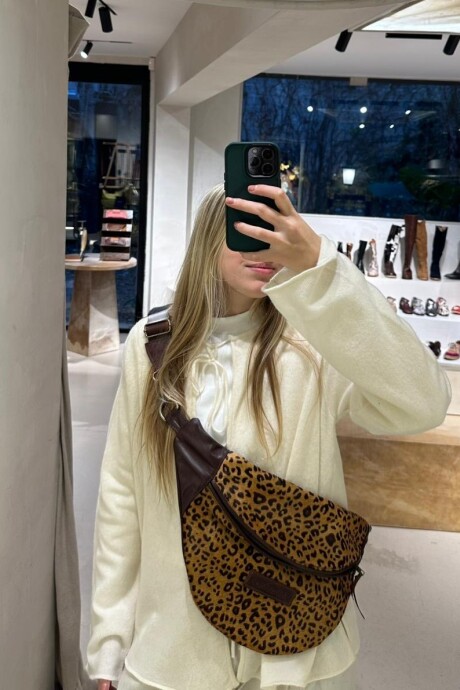 Leather Fanny Pack XL Leopard