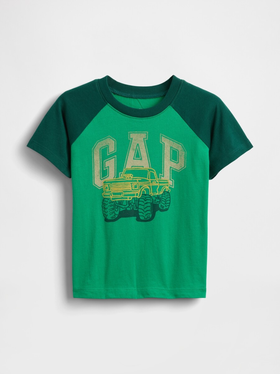 V-FRCH SS LOGO GRPH RAGLAN T - GALLANT GREEN 