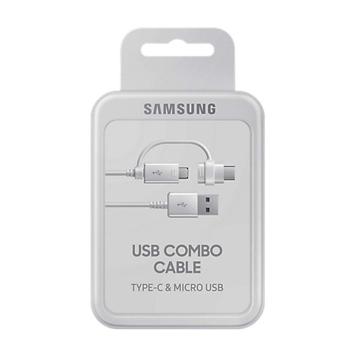 Combo cable usb-c + micro usb samsung Blanco