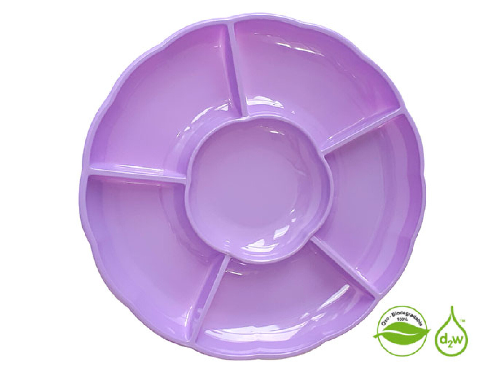 Bandeja Circular Biodegradable para Copetin x3 Un - Lila 