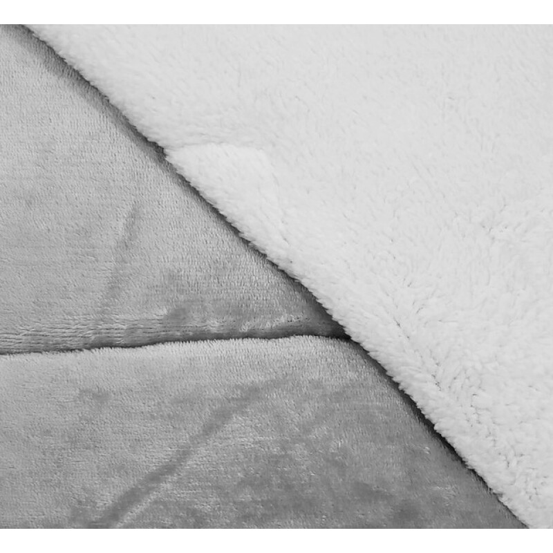 Acolchado RED FLEX de Corderito y Sherpa QUEEN 250x230 GRIS