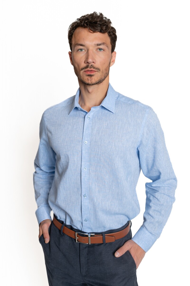 Camisa Lino-Cotton Guarnieri LIGHT BLUE
