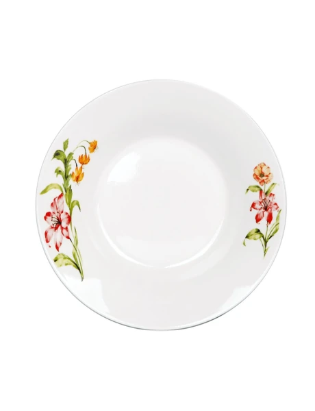 PLATO HONDO PORCELANA 20CM FLORES NARANJA PLATO HONDO PORCELANA 20CM FLORES NARANJA