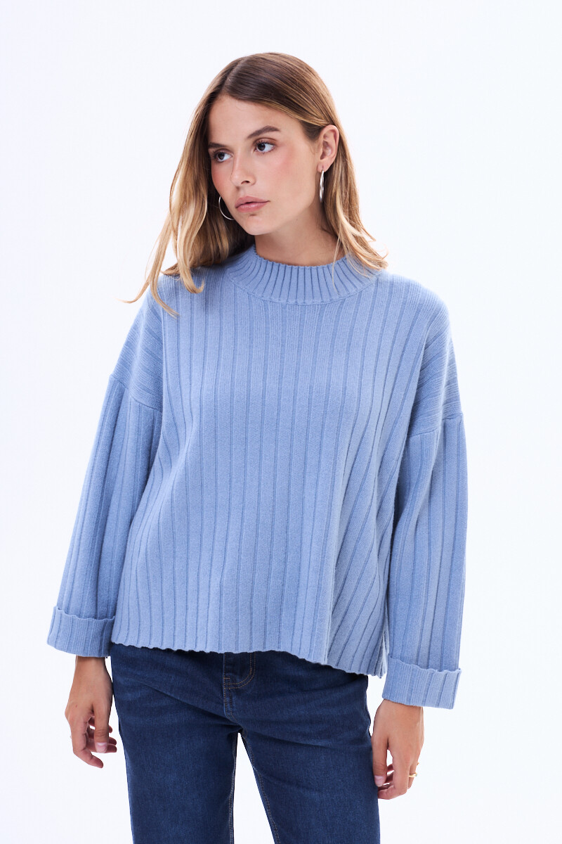 Buzo tejido Araras Celeste